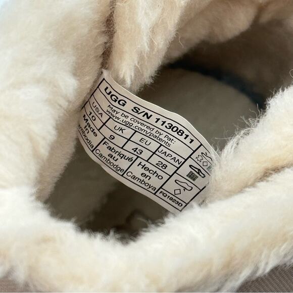 UGG Men’s M City Mini Boots Size 10 Dune Tan Waterproof Leather Winter Shoes - Picture 10 of 12